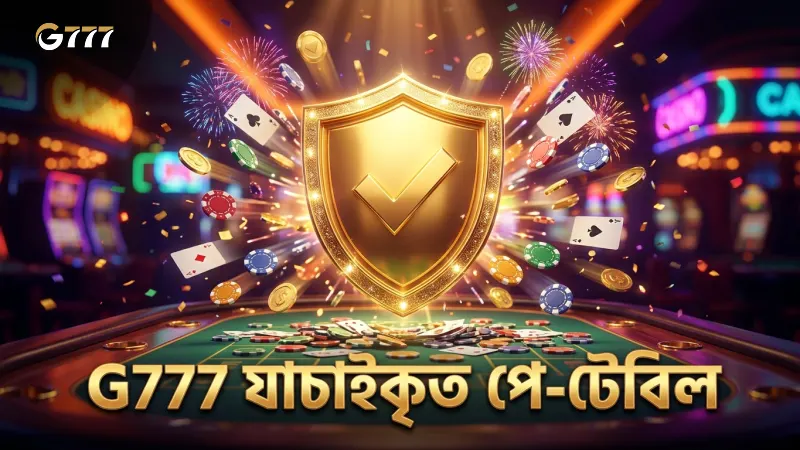 G777-এর যাচাইকৃত পে-টেবিল গেমের নির্ভরযোগ্যতা নিশ্চিত করে